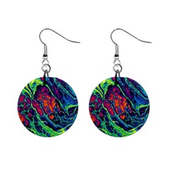 Color Colorful Geoglyser Abstract Holographic Mini Button Earrings by Modalart
