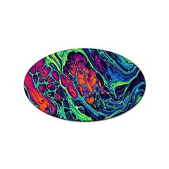 Color Colorful Geoglyser Abstract Holographic Sticker Oval (100 Pack) by Modalart