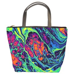 Color Colorful Geoglyser Abstract Holographic Bucket Bag by Modalart