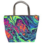 Color Colorful Geoglyser Abstract Holographic Bucket Bag Back