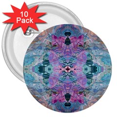 Grey Pink Blend 3  Buttons (10 Pack) 