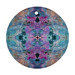 Grey Pink Blend Round Ornament (two Sides) by kaleidomarblingart