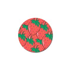 Texture Sweet Strawberry Dessert Food Summer Pattern Golf Ball Marker (4 Pack)