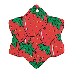 Texture Sweet Strawberry Dessert Food Summer Pattern Ornament (snowflake)