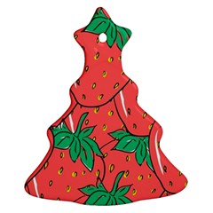 Texture Sweet Strawberry Dessert Food Summer Pattern Ornament (christmas Tree) 