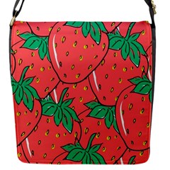 Texture Sweet Strawberry Dessert Food Summer Pattern Flap Closure Messenger Bag (s)