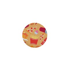 Fast Junk Food  Pizza Burger Cool Soda Pattern 1  Mini Buttons by Sarkoni