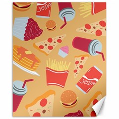 Fast Junk Food  Pizza Burger Cool Soda Pattern Canvas 16  X 20 