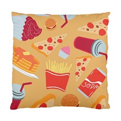 Fast Junk Food  Pizza Burger Cool Soda Pattern Standard Cushion Case (two Sides)