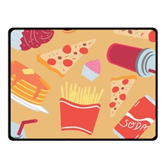 Fast Junk Food  Pizza Burger Cool Soda Pattern Fleece Blanket (small)