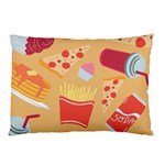 Fast Junk Food  Pizza Burger Cool Soda Pattern Pillow Case (Two Sides) Front