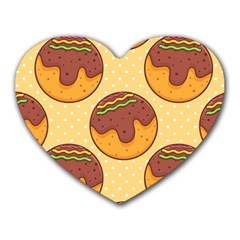 Takoyaki Food Seamless Pattern Heart Mousepad