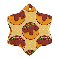 Takoyaki Food Seamless Pattern Ornament (snowflake)