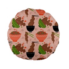 Doodle Yakisoba Seamless Pattern Standard 15  Premium Flano Round Cushions