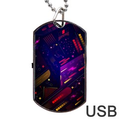 Vector Design Gamming Sytle Retro Art Pattern Dog Tag Usb Flash (one Side)