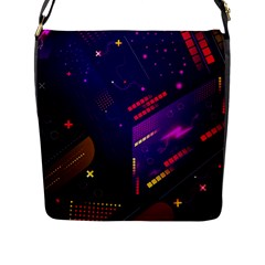 Vector Design Gamming Sytle Retro Art Pattern Flap Closure Messenger Bag (l)