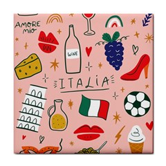 Food Pattern Italia Tile Coaster