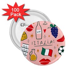 Food Pattern Italia 2.25  Buttons (100 pack) 