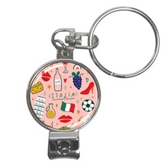 Food Pattern Italia Nail Clippers Key Chain