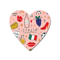 Food Pattern Italia Heart Magnet