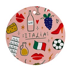 Food Pattern Italia Round Ornament (Two Sides)