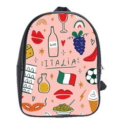 Food Pattern Italia School Bag (XL)