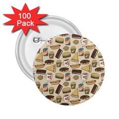 Junk Food Hipster Pattern 2 25  Buttons (100 Pack)  by Sarkoni