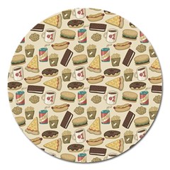 Junk Food Hipster Pattern Magnet 5  (round) by Sarkoni
