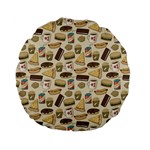 Junk Food Hipster Pattern Standard 15  Premium Flano Round Cushions Back