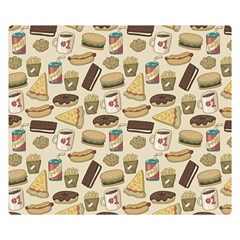 Junk Food Hipster Pattern Two Sides Premium Plush Fleece Blanket (small)