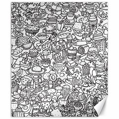 Food Doodle Pattern Canvas 8  X 10 