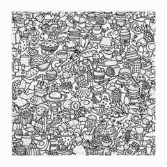 Food Doodle Pattern Medium Glasses Cloth