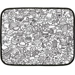 Food Doodle Pattern Fleece Blanket (Mini) 35 x27  Blanket