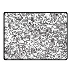 Food Doodle Pattern Fleece Blanket (small)