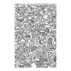 Food Doodle Pattern Shower Curtain 48  X 72  (small) 