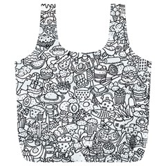 Food Doodle Pattern Full Print Recycle Bag (xl)