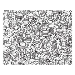 Food Doodle Pattern Two Sides Premium Plush Fleece Blanket (large) by Sarkoni