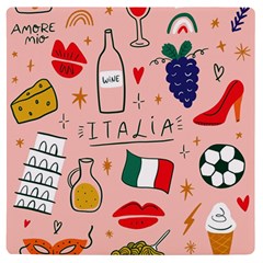 Food Pattern Italia UV Print Square Tile Coaster 