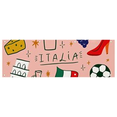 Food Pattern Italia Banner and Sign 9  x 3 