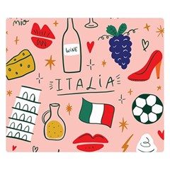 Food Pattern Italia Premium Plush Fleece Blanket (Small)