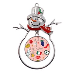 Food Pattern Italia Metal Snowman Ornament