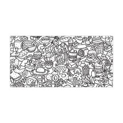 Food Doodle Pattern Yoga Headband