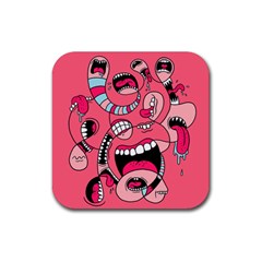 Big Mouth Worm Rubber Coaster (square) by Dutashop