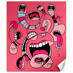 Big Mouth Worm Canvas 20  X 24  by Dutashop