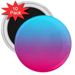 Blue Pink Purple 3  Magnets (10 Pack)  by Dutashop