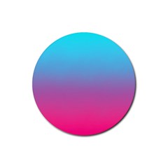 Blue Pink Purple Rubber Coaster (round)