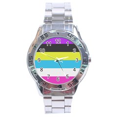 Bigender Flag Copy Stainless Steel Analogue Watch