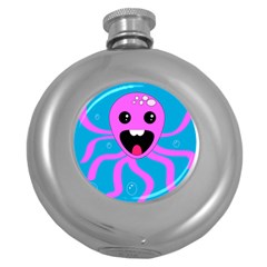 Bubble Octopus Copy Round Hip Flask (5 Oz)