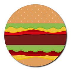 Cake Cute Burger Round Mousepad by Dutashop