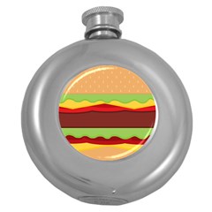 Cake Cute Burger Round Hip Flask (5 Oz)